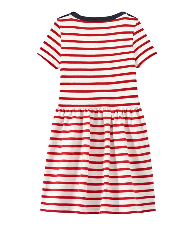 Abito bambina rigato bianco/rosso