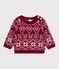 Maglione in misto lana e cotone fantasia neonato rosso AMARANTE/ AVALANCHE