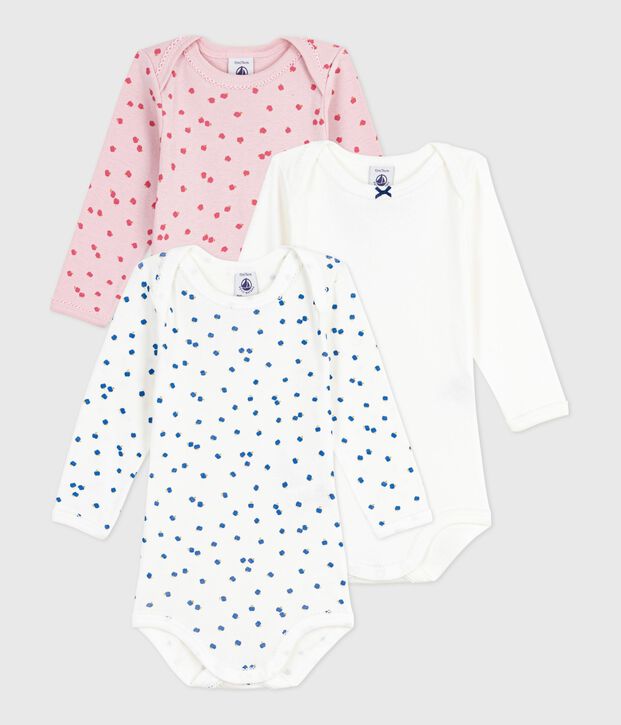 Set di body a maniche lunghe in cotone con mele stampate neonato multicolore