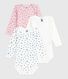 Set di body a maniche lunghe in cotone con mele stampate neonato