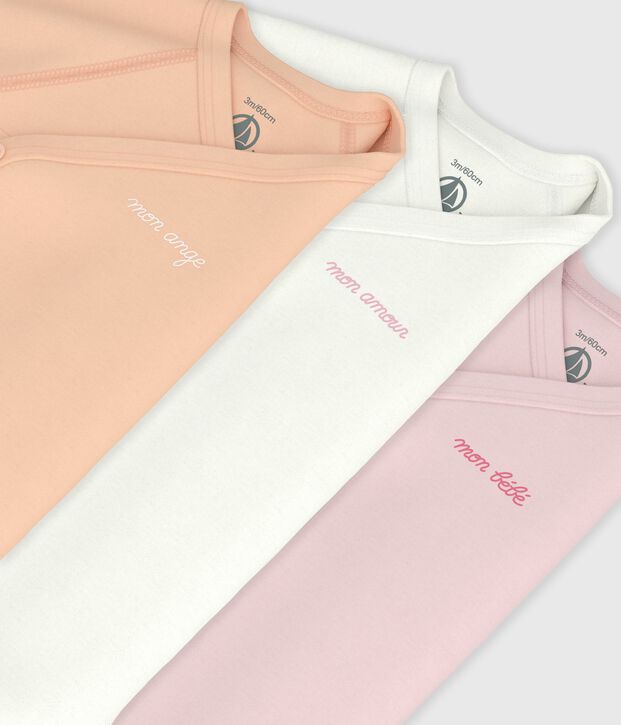 Set di body incrociati a maniche lunghe in cotone fantasia neonato multicolore