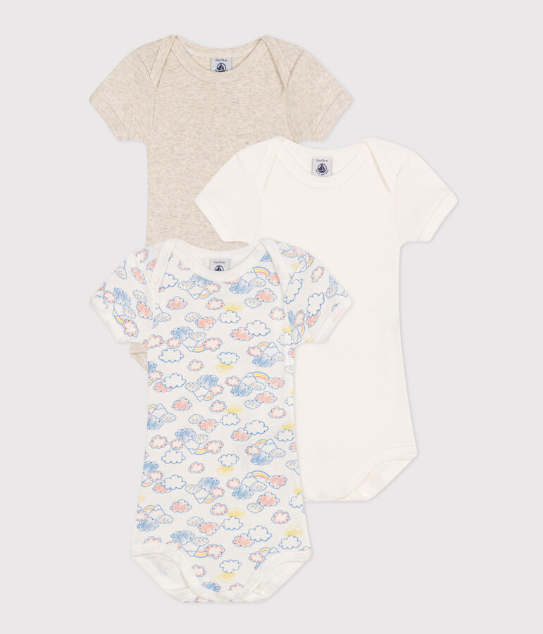 Confezione da 3 body beb&egrave; a maniche corte in cotone con arcobaleno multicolore