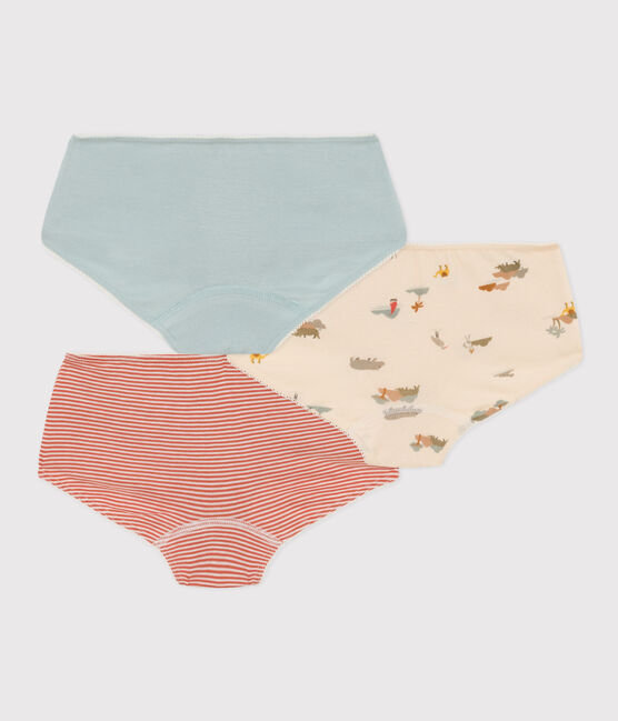 Confezione da 3 shorty bambina in cotone con animali variante 1