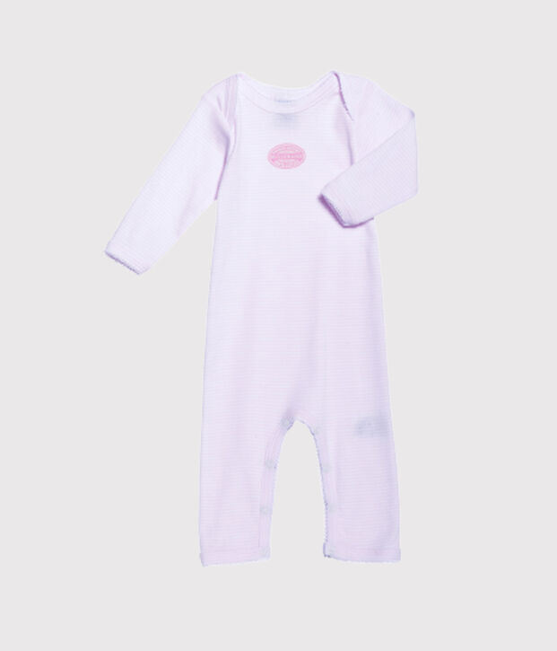 Body lungo beb&eacute; bambina millerighe rosa/bianco