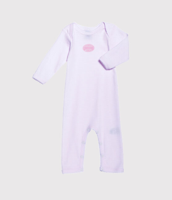 Body lungo bebé bambina millerighe rosa VIENNE/bianco ECUME