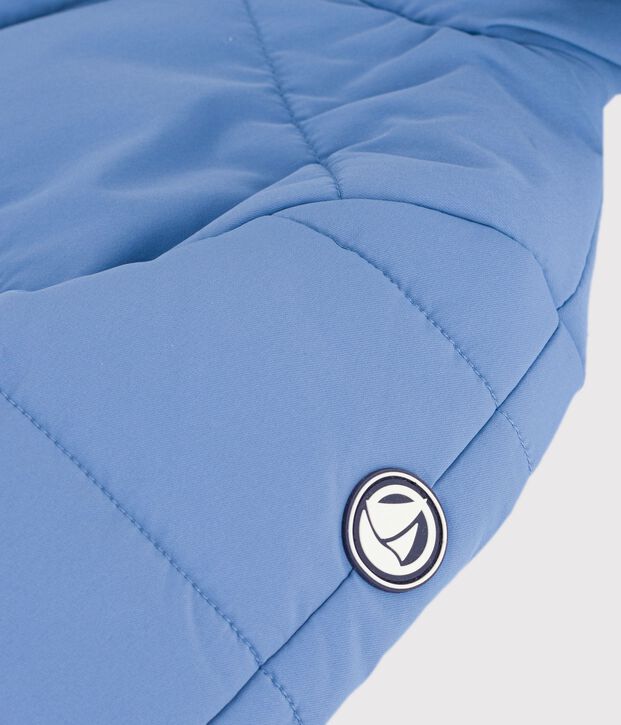 Tutina imbottita in poliestere tinta unita neonato blu