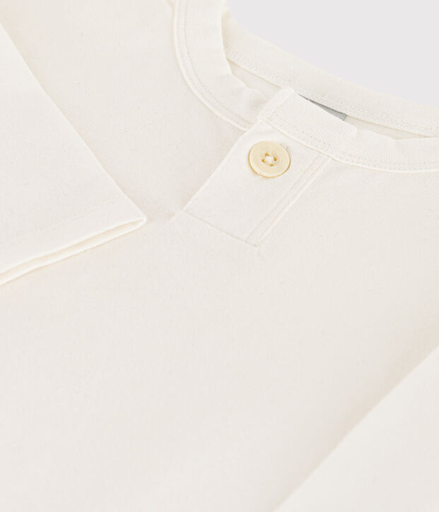 T-shirt maniche lunghe beb&egrave; in cotone bianco