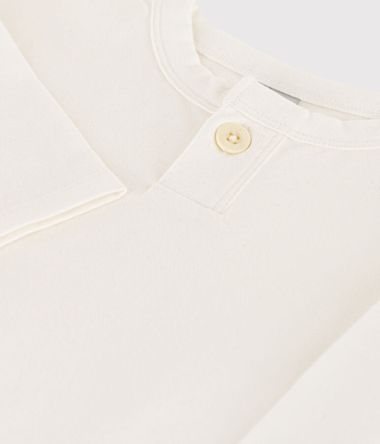 T-shirt maniche lunghe beb&egrave; in cotone bianco