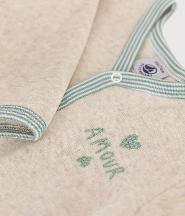 Pigiama beb&egrave; in ciniglia beige