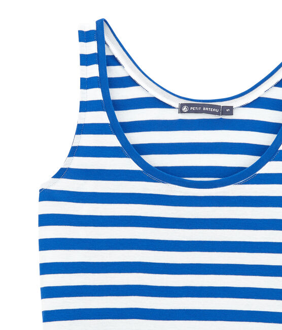 T-shirt da spiaggia blu PERSE/bianco MARSHMALLOW