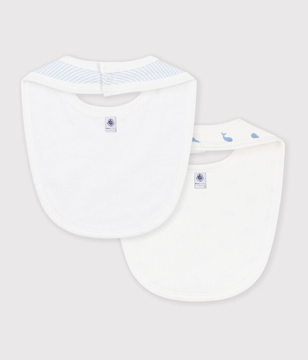 Set di bavaglini in cotone con stampa balena neonato multicolore