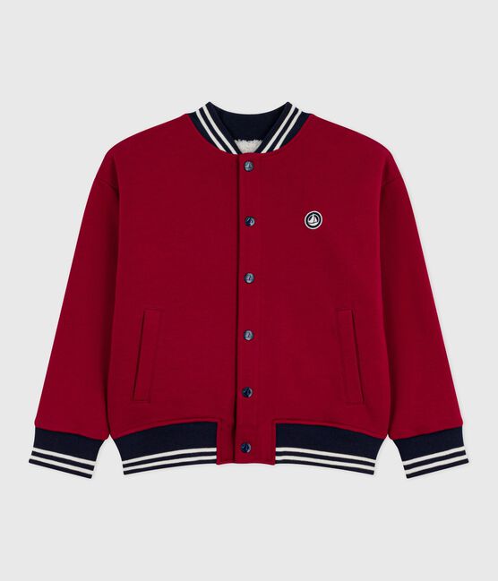 Giacca stile teddy in sherpa tinta unita bambino AMARANTE