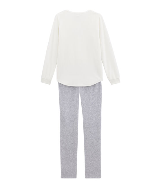 Pigiama per bambina bianco MARSHMALLOW/grigio POUSSIERE