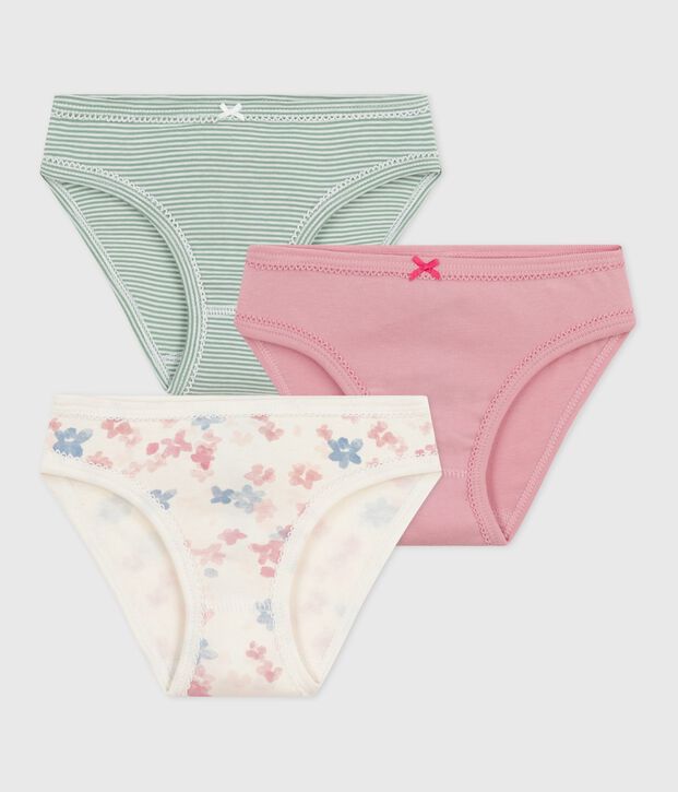 Set di slip in cotone con stampa a fiori bambina multicolore