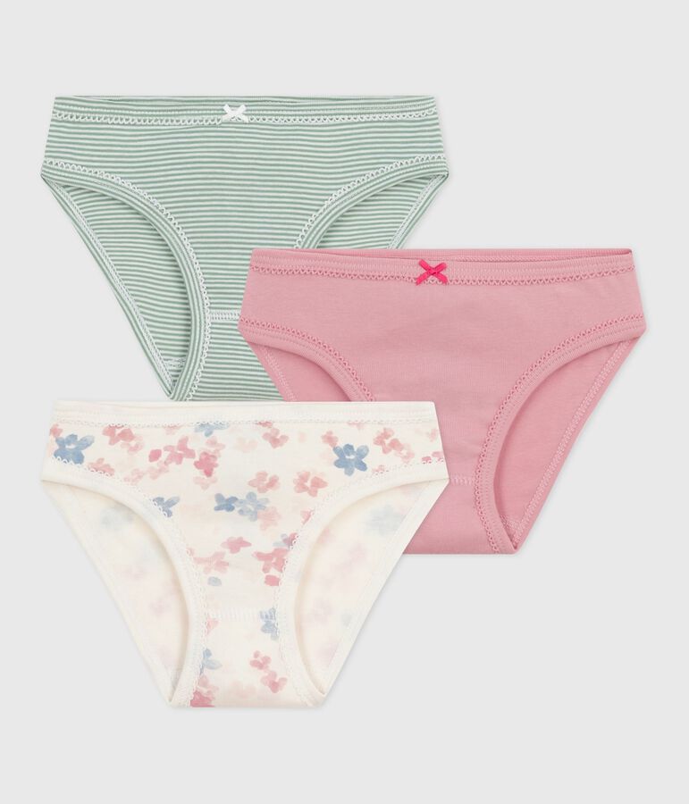 Set di slip in cotone con stampa a fiori bambina multicolore