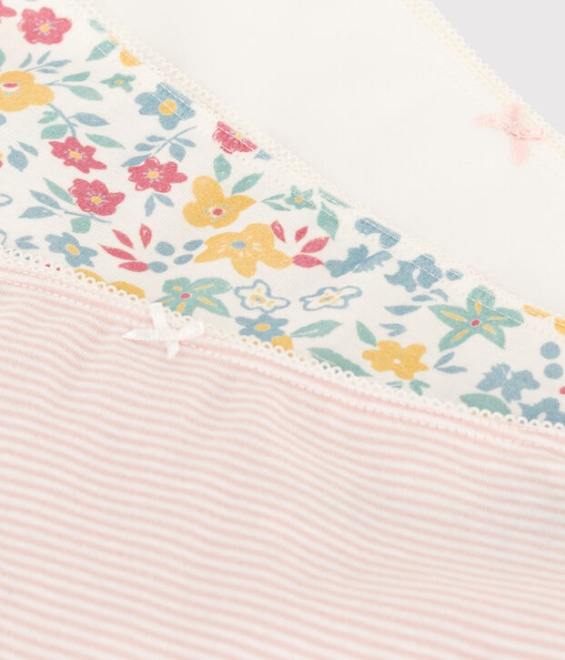 Confezione da 3 shorty bambina in cotone a fiori multicolore