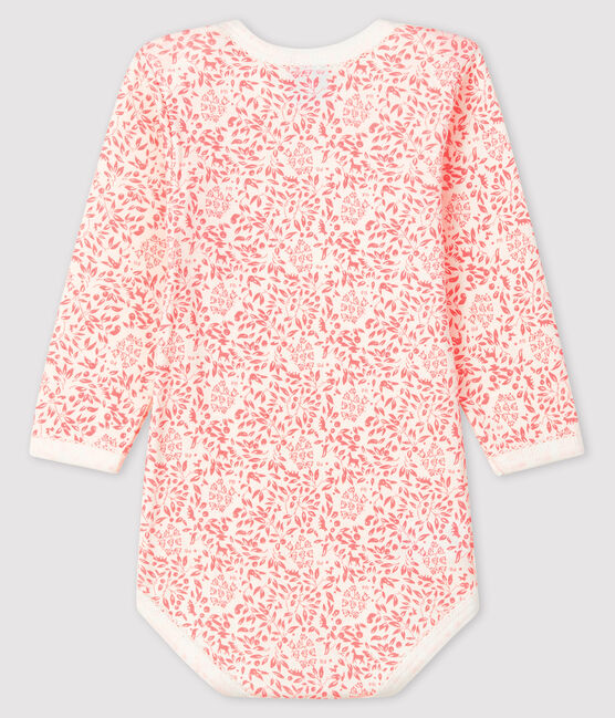 Body manica lunga bebè femmina bianco MARSHMALLOW/rosa GRETEL