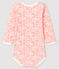 Body manica lunga bebè femmina bianco MARSHMALLOW/rosa GRETEL