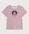 T-shirt a maniche corte e dal taglio dritto in cotone donna rosso MILK/ AMARANTE