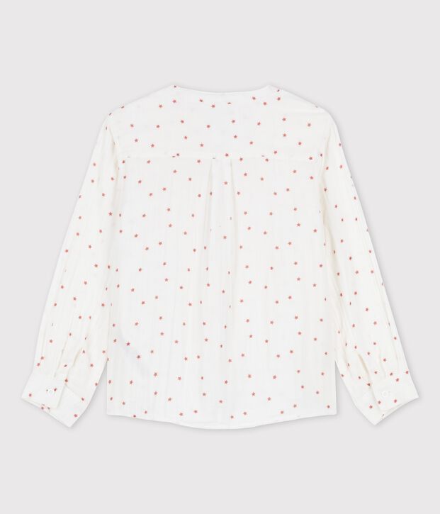 Camicia stampata in garza di cotone bambino bianco/marrone