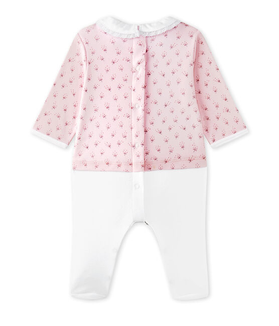 Tutina per bebé femmina doppio tessuto rosa VIENNE/bianco MULTICO