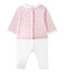 Tutina per bebé femmina doppio tessuto rosa VIENNE/bianco MULTICO