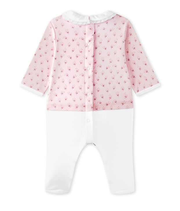 Tutina per beb&eacute; femmina doppio tessuto rosa/multicolore