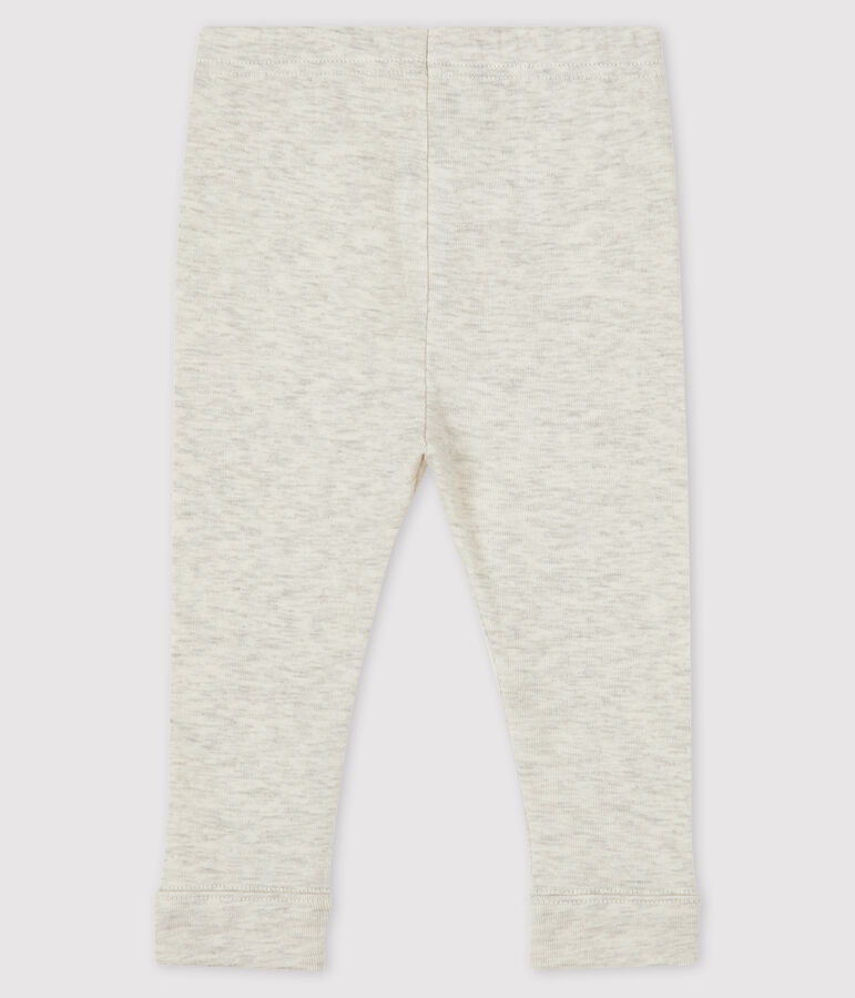 Leggings beb&egrave; femmina a costine 1x1 in tinta unita beige MONTELIMAR CHINE