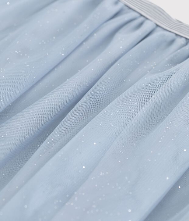Gonna in tulle tinta unita con paillettes bambina blu/grigio