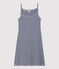 Abito con spalline in cotone donna blu SMOKING/bianco MARSHMALLOW