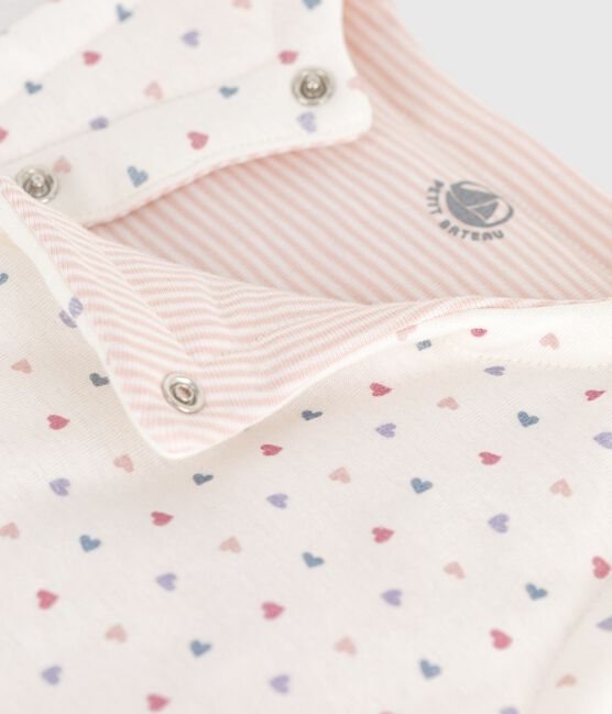 Cardigan senza maniche double face in cotone con stampa neonato bianco MARSHMALLOW/bianco MULTICO
