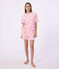 Pigiama corto in cotone con cuore stampato donna rosa/arancione