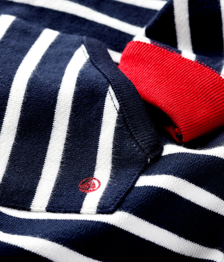 Tutina lunga beb&egrave; maschio blu SMOKING/bianco MARSHMALLOW