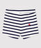 Shorts bebè in jersey di cotone spesso biologico bianco MARSHMALLOW/blu SMOKING