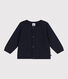 Cardigan in maglia di cotone tinta unita neonato