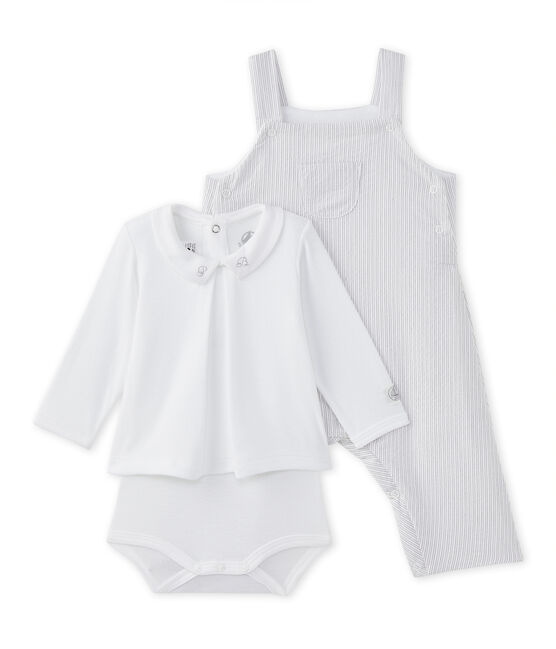 Coordinato per bebé maschio 2 pezzi bianco ECUME/beige BEIGE