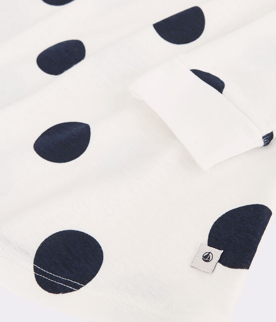 Camicia da notte bambina a pois in cotone biologico bianco MARSHMALLOW/blu MEDIEVAL