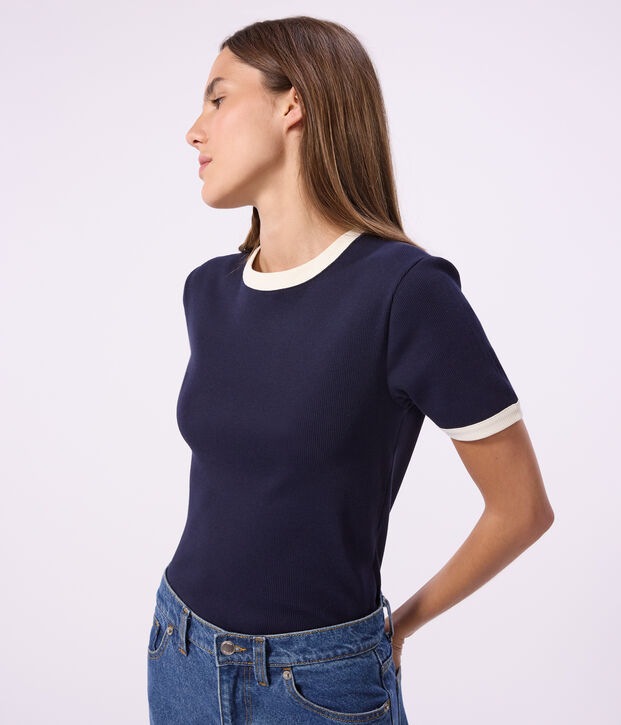 T-shirt a maniche corte in cotone tinta unita donna SMOKING