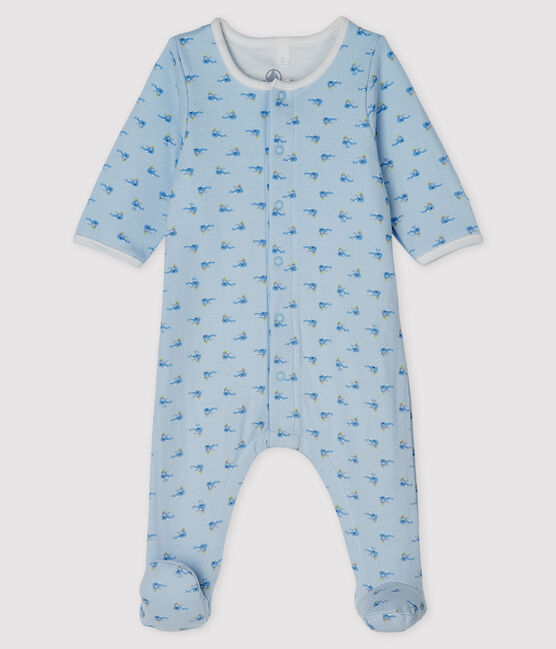 Bodyjama bebè in tubique blu FRAICHEUR/bianco MULTICO