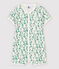 Tutina corta cactus bebè in cotone/lino bianco MARSHMALLOW/bianco MULTICO