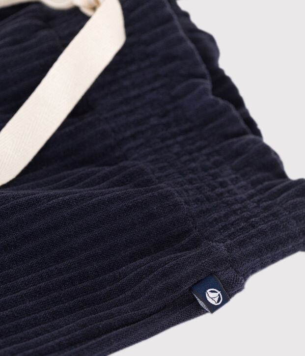 Pantaloni ampi in velluto sottile bambina blu