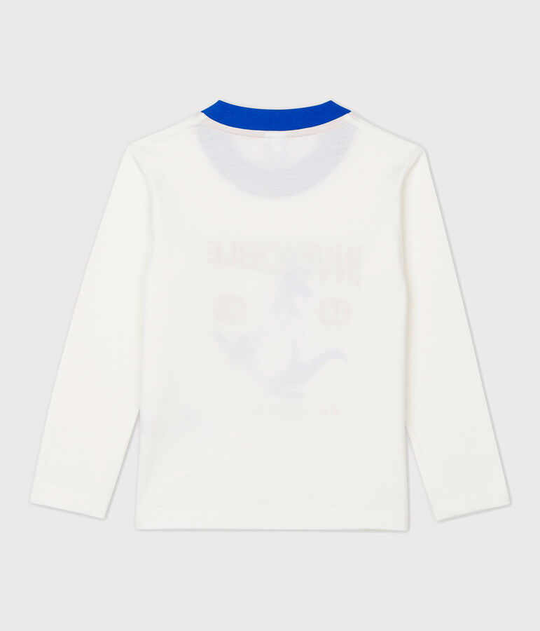 T-shirt bambino a maniche lunghe in cotone bianco