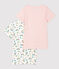 Confezione da 2 t-shirt bambina a maniche corte a fiori in cotone biologico variante 1