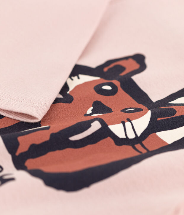 T-shirt a maniche lunghe in cotone bambino unisex rosa