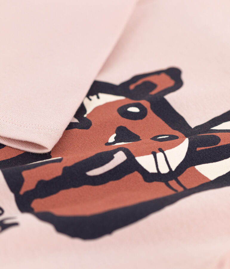 T-shirt a maniche lunghe in cotone bambino unisex rosa