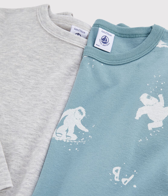 Confezione da 2 t-shirt manica lunga fantasia zampa dello yeti da bambino variante 1