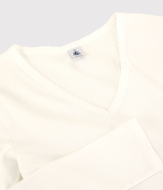 T-shirt cocotte "L'ICONIQUE" in cotone Donna bianco ECUME