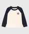 T-shirt a maniche lunghe in cotone bambino  bianco AVALANCHE/blu SMOKING