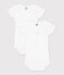 Lot de 2 bodies blancs manches courtes b&eacute;b&eacute; multicolore