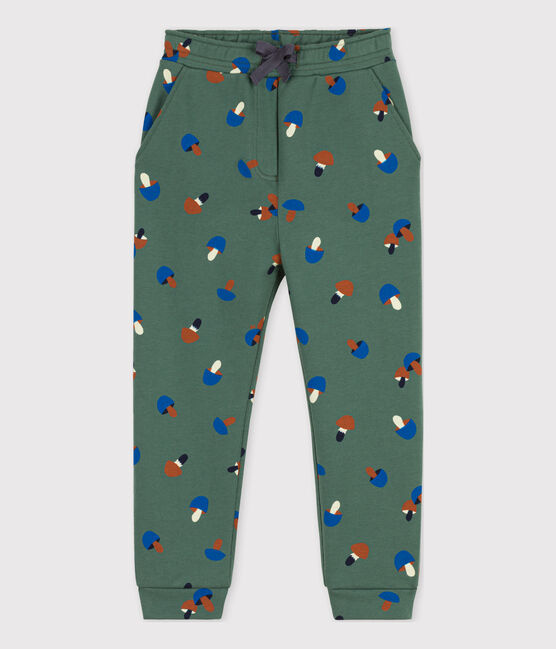 Pantalone joggers stampato bambina verde VALLEE/ecru MULTICO